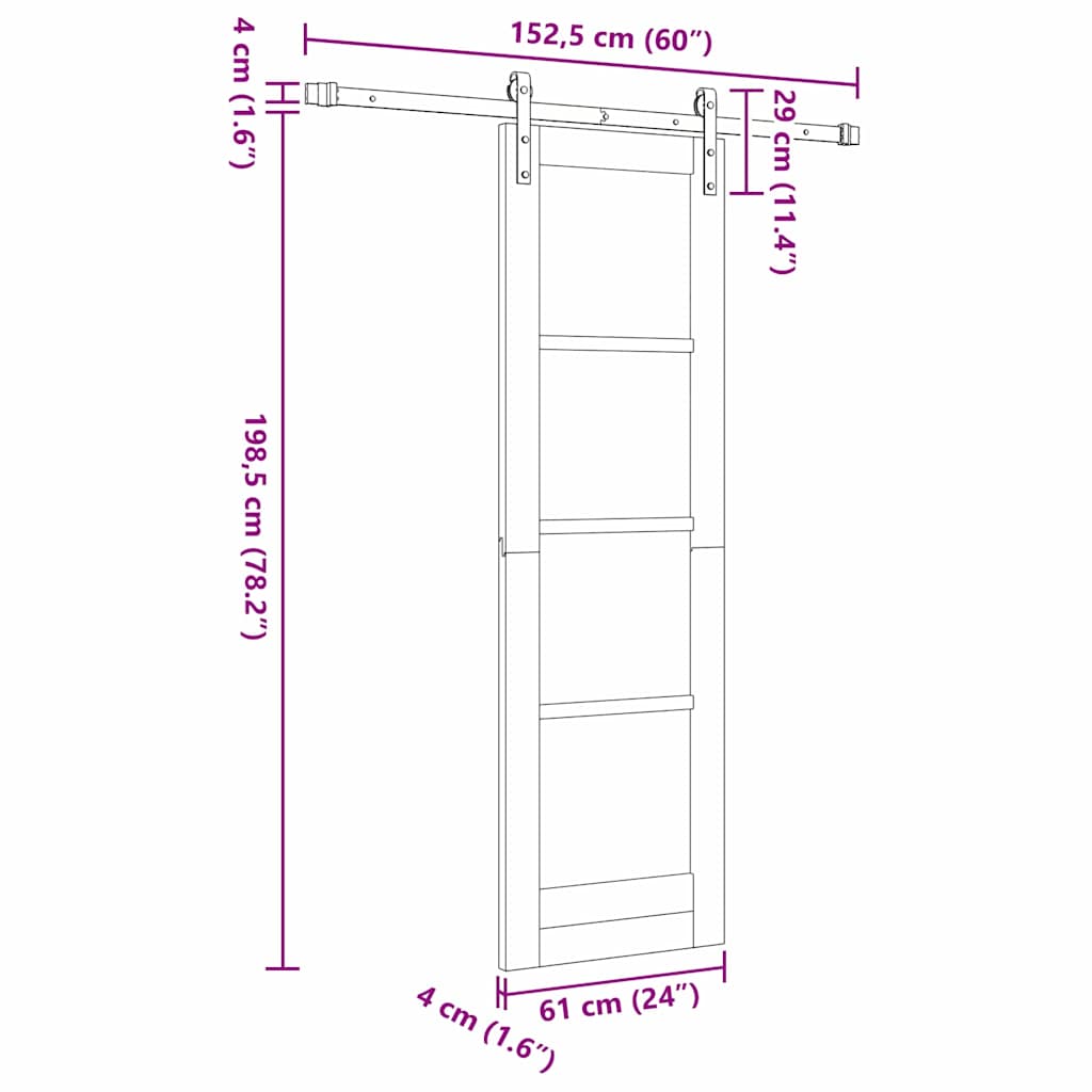 Sliding Door Other ORKDAL Brown 61 x 198.5 cm