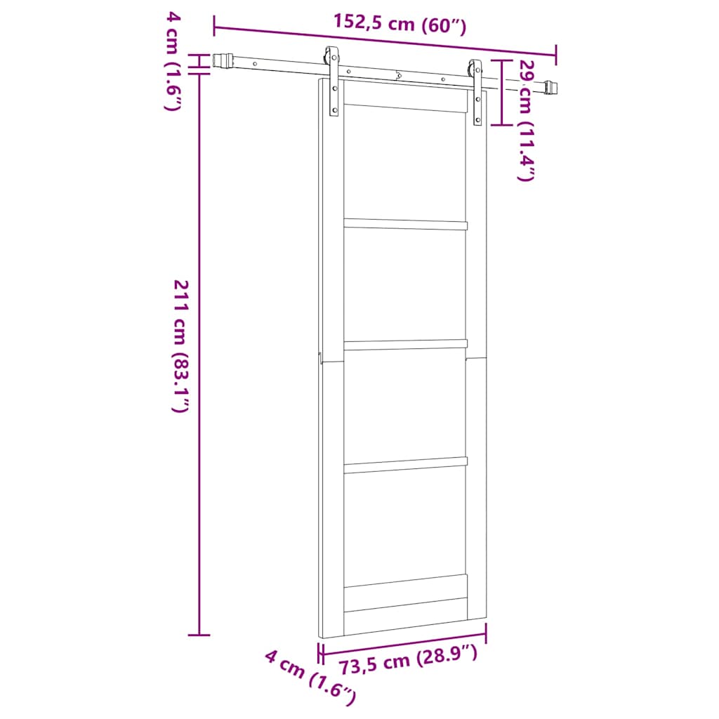 Sliding Door Other ORKDAL Brown 73.5 x 211 cm