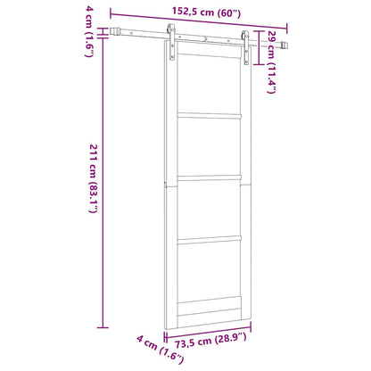 Sliding Door Other ORKDAL Brown 73.5 x 211 cm