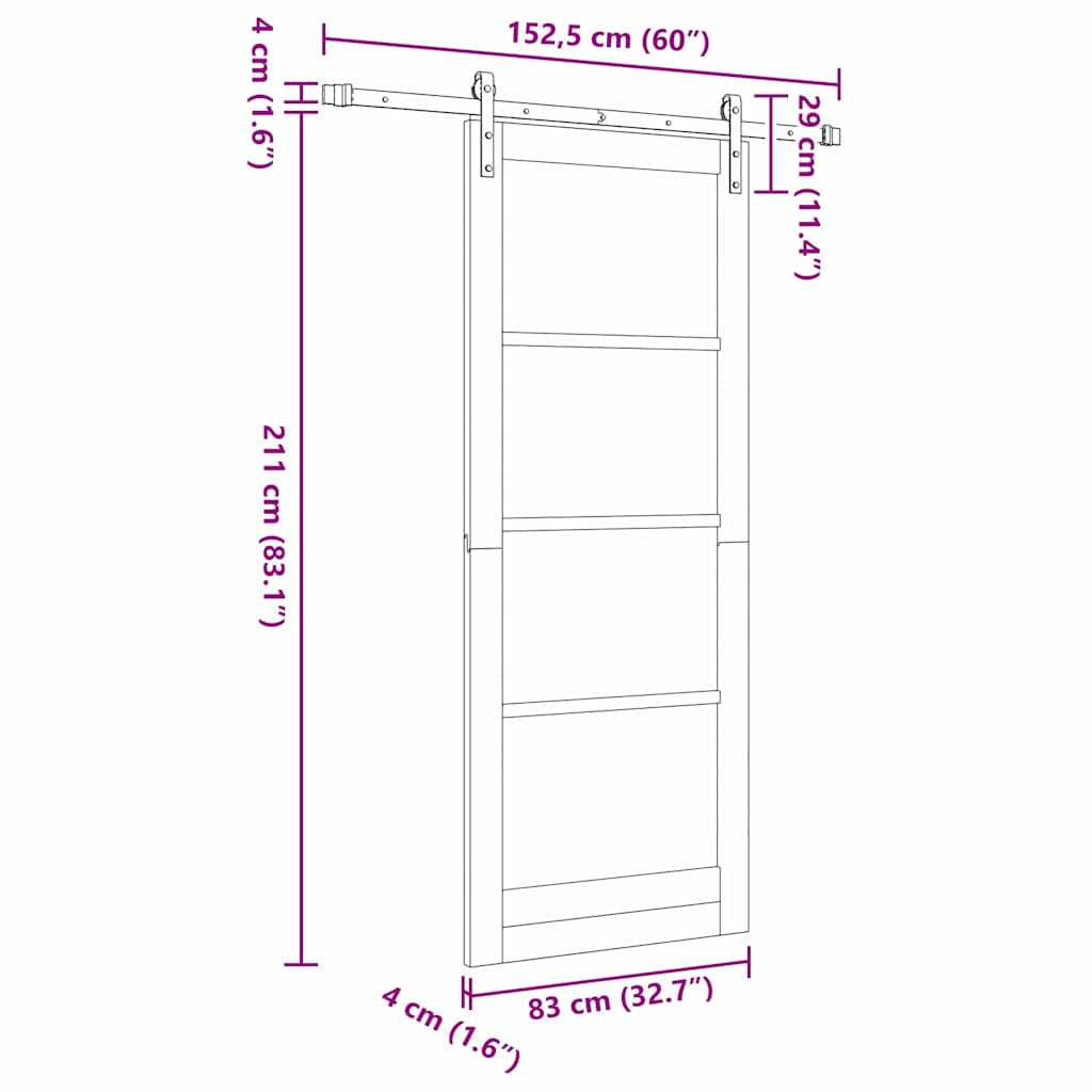 Sliding Door Other ORKDAL Brown 83 x 211 cm