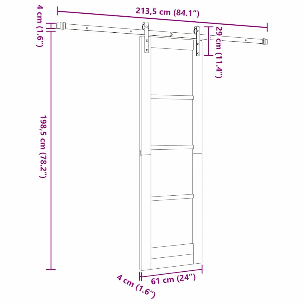 Sliding Door Other ORKDAL Brown 61 x 198.5 cm