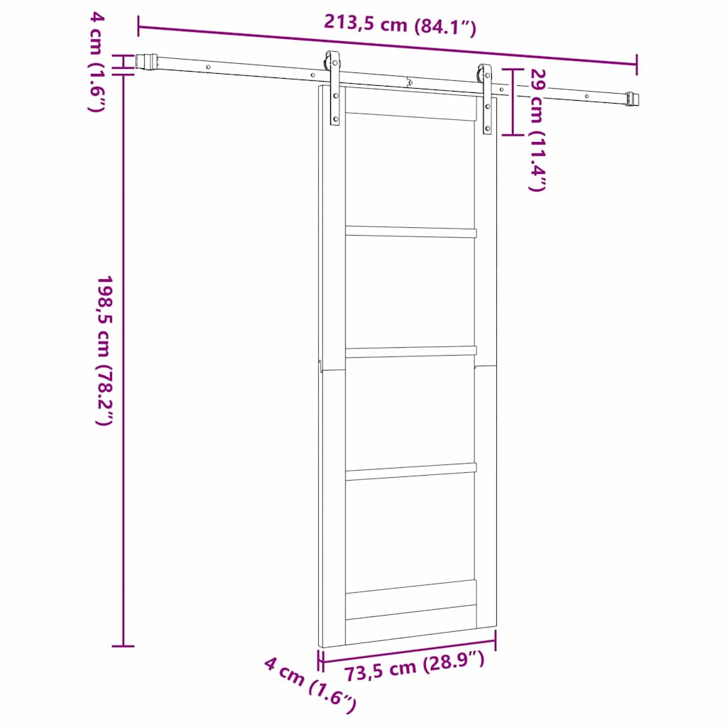 Sliding Door Other ORKDAL Brown 73.5 x 198.5 cm