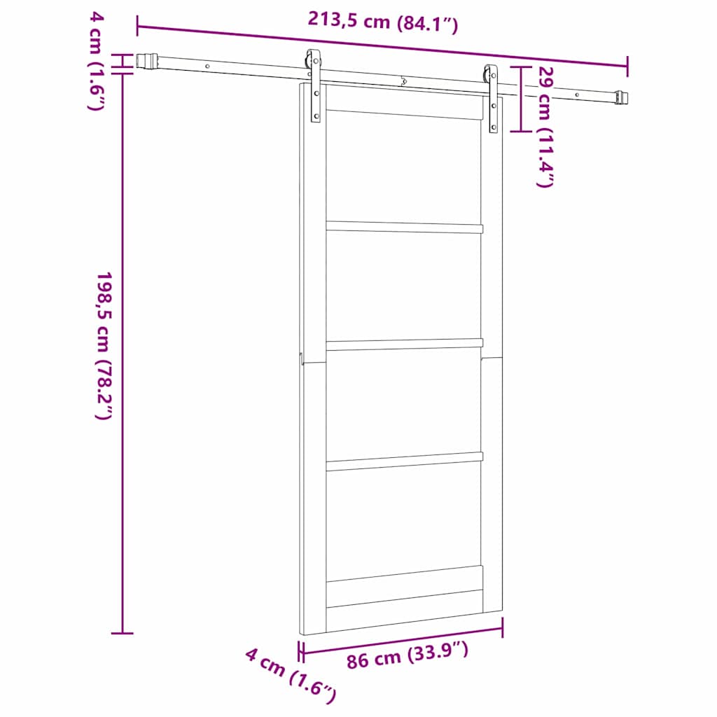 Sliding Door Other ORKDAL Brown 86 x 198.5 cm