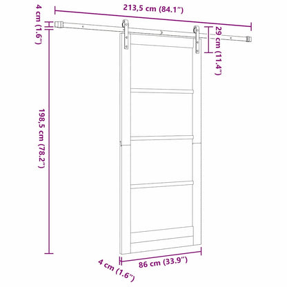 Sliding Door Other ORKDAL Brown 86 x 198.5 cm