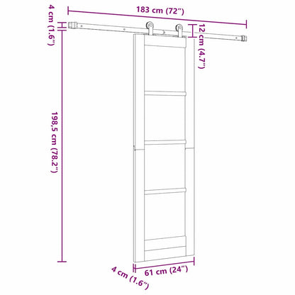 Sliding Door Manual ORKDAL Brown 61 x 198.5 cm Wood and metal