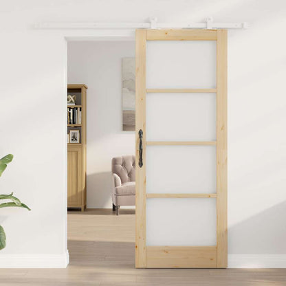 Sliding Door Manual ORKDAL Brown 78 x 202 cm Wood and metal