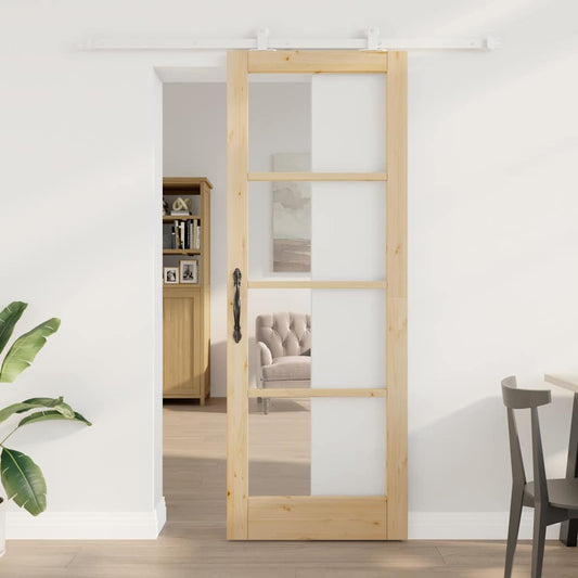 Sliding Door Manual ORKDAL Brown 78 x 211 cm Wood and metal