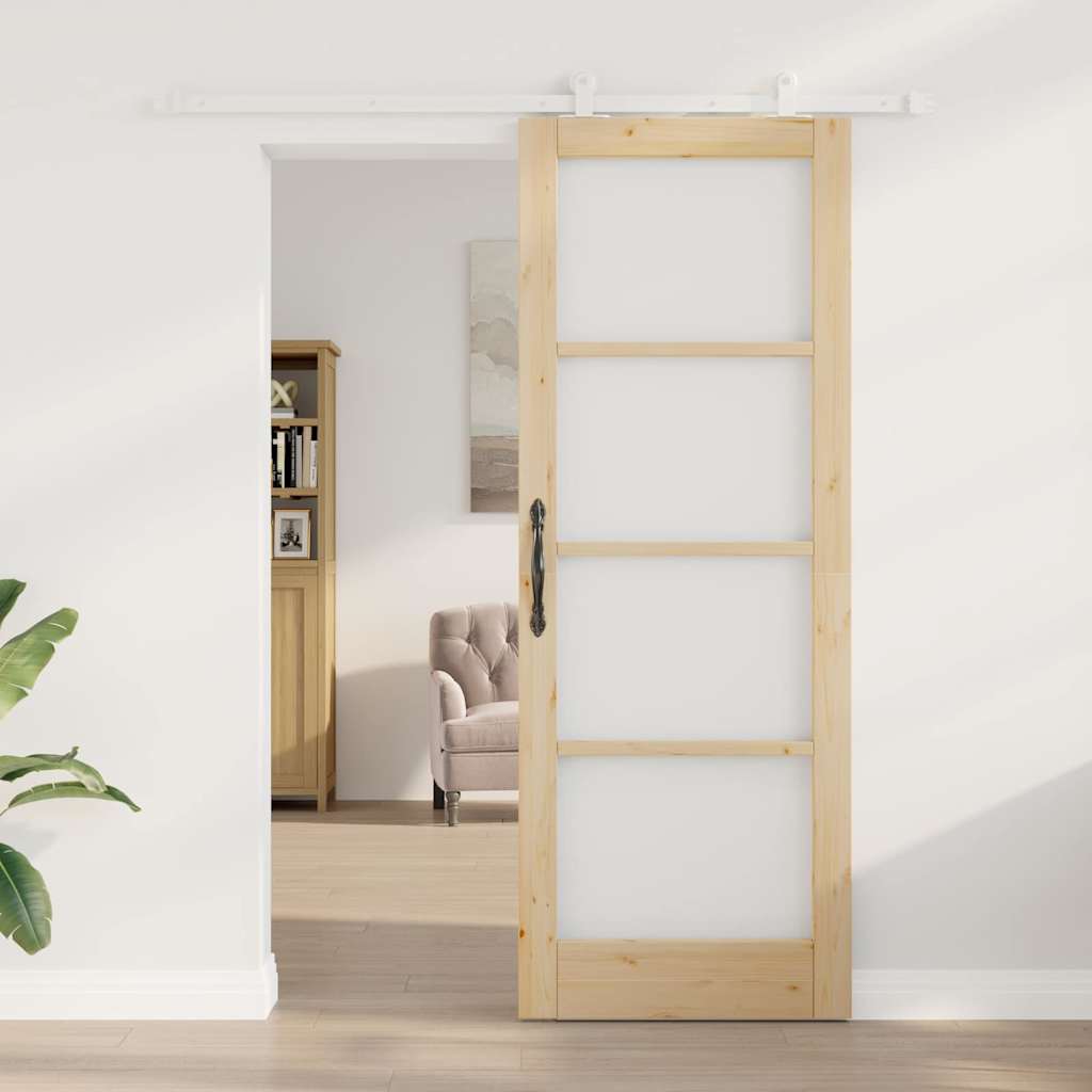 Sliding Door Manual ORKDAL Brown 78 x 211 cm Wood and metal