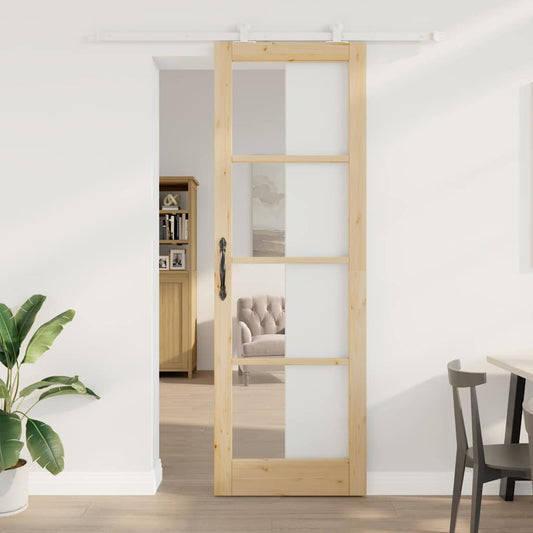 Sliding Door Manual ORKDAL Brown 78 x 232 cm Wood and metal