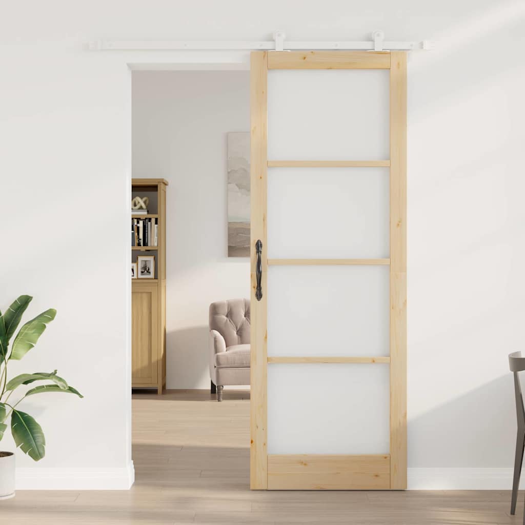 Sliding Door Manual ORKDAL Brown 83 x 232 cm Wood and metal