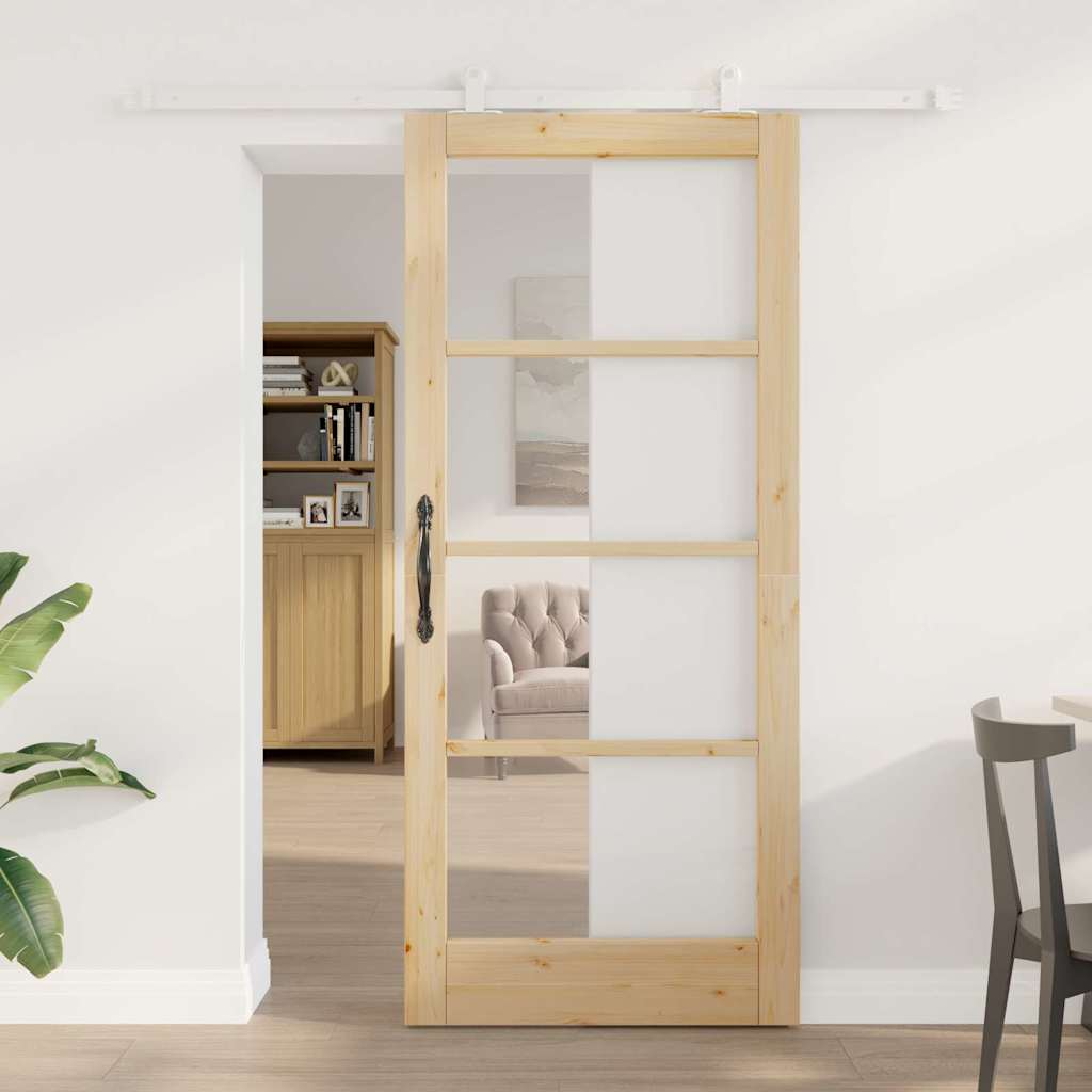 Sliding Door Manual ORKDAL Brown 86 x 198.5 cm Wood and metal