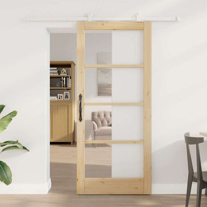 Sliding Door Manual ORKDAL Brown 86 x 198.5 cm Wood and metal