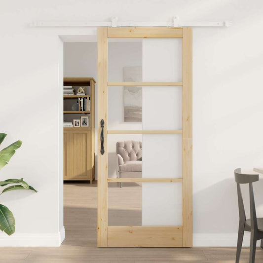 Sliding Door Manual ORKDAL Brown 86 x 198.5 cm Wood and metal