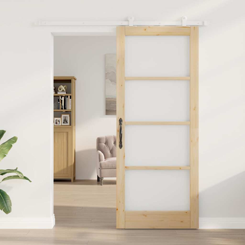 Sliding Door Manual ORKDAL Brown 86 x 211 cm Wood and metal