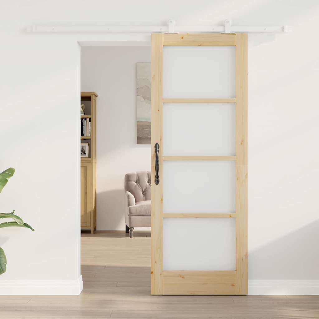 Sliding Door Manual ORKDAL Brown 73.5 x 198.5 cm Wood and metal