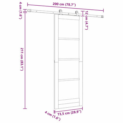 Sliding Door Manual ORKDAL White 73.5 x 211 cm Wood and metal