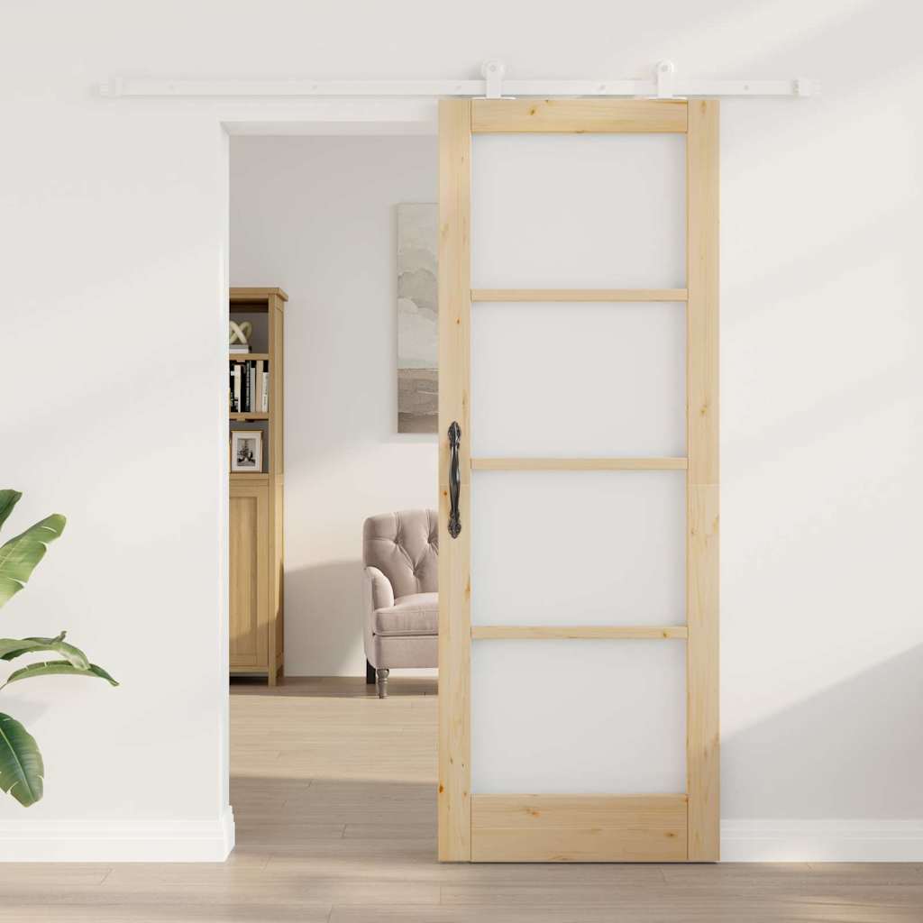 Sliding Door Manual ORKDAL Brown 78 x 211 cm Wood and metal