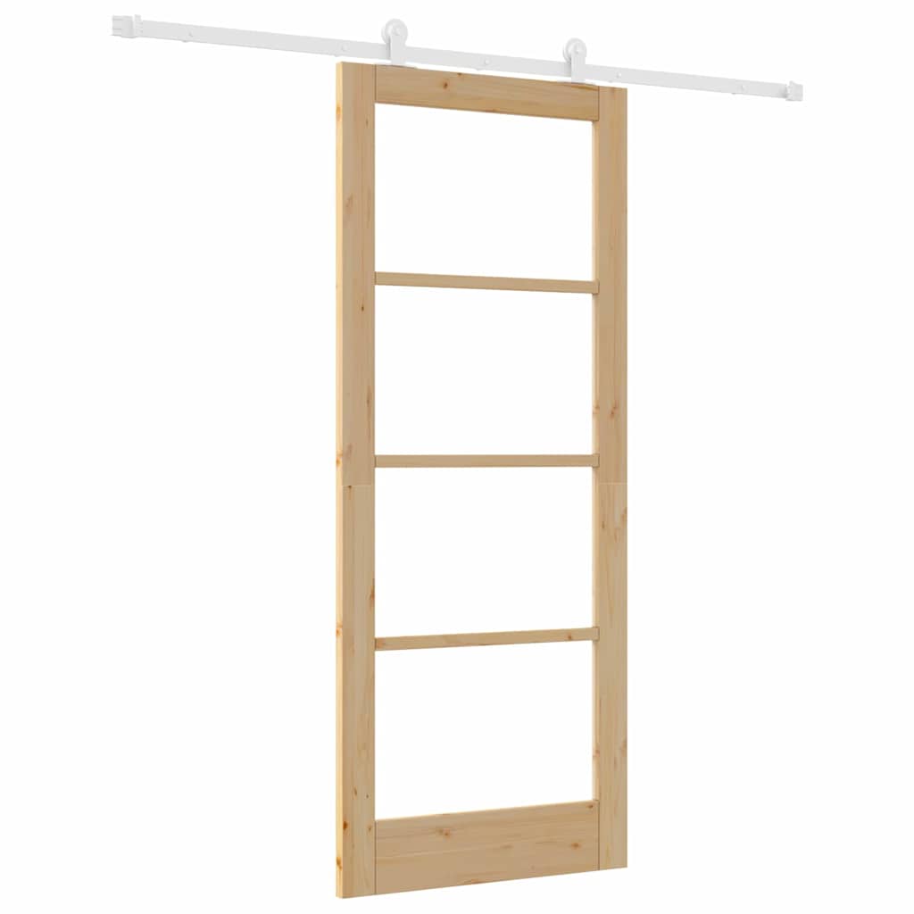 Sliding Door Manual ORKDAL Brown 83 x 202 cm Wood and metal