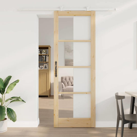 Sliding Door Manual ORKDAL Brown 83 x 232 cm Wood and metal