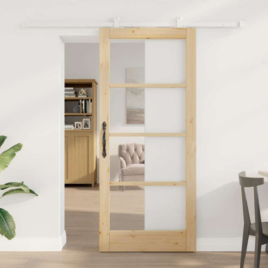 Sliding Door Manual ORKDAL Brown 86 x 198.5 cm Wood and metal
