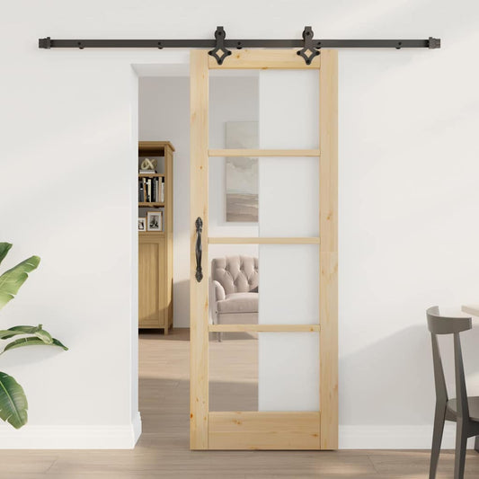 Sliding Door Manual ORKDAL Brown 73.5 x 198.5 cm Wood and metal