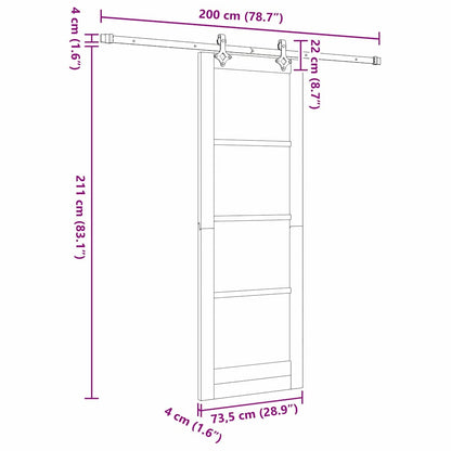 Sliding Door Manual ORKDAL Brown 73.5 x 211 cm Wood and metal