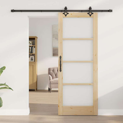 Sliding Door Manual ORKDAL Brown 78 x 202 cm Wood and metal
