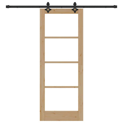 Sliding Door Manual ORKDAL Brown 78 x 202 cm Wood and metal