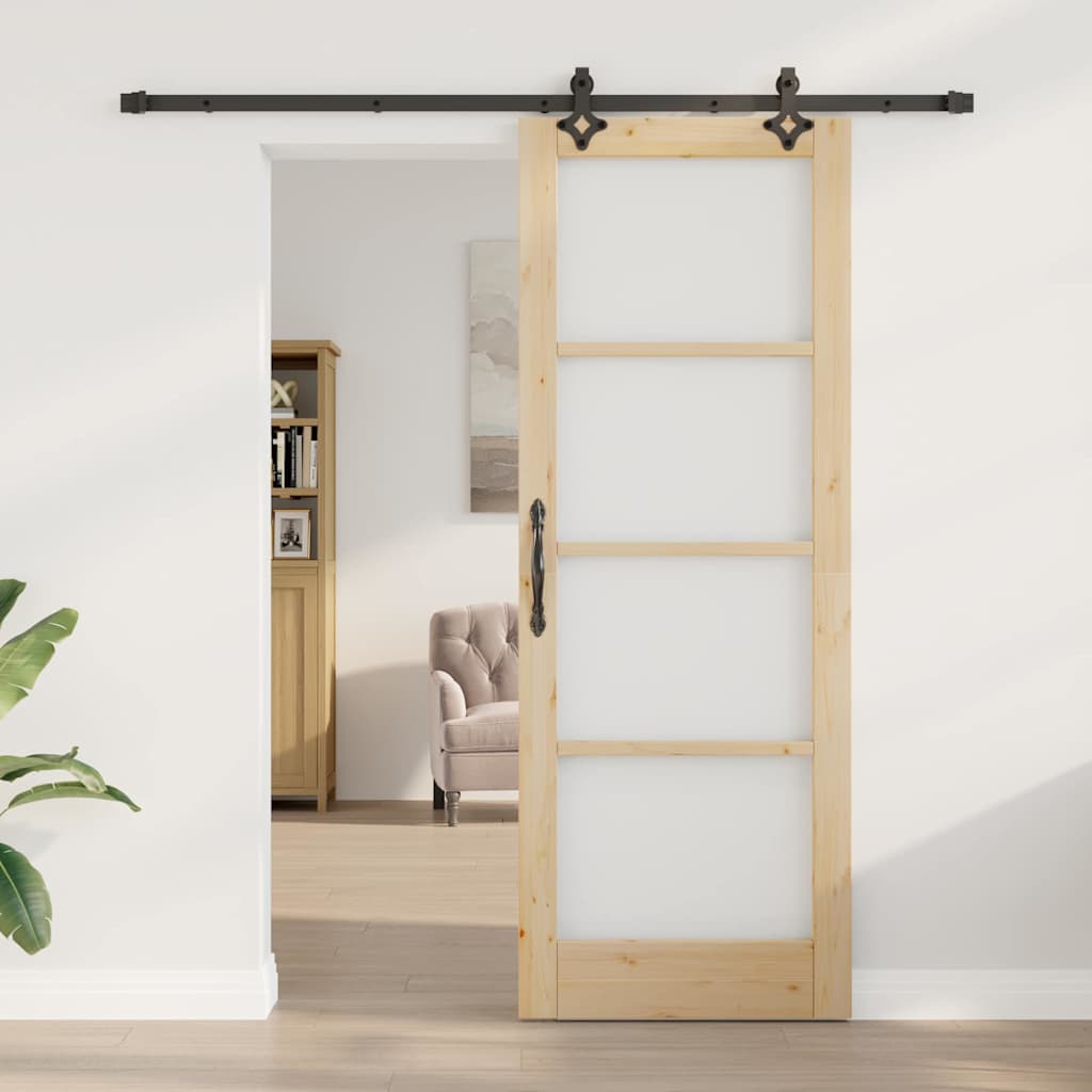 Sliding Door Manual ORKDAL Brown 78 x 211 cm Wood and metal