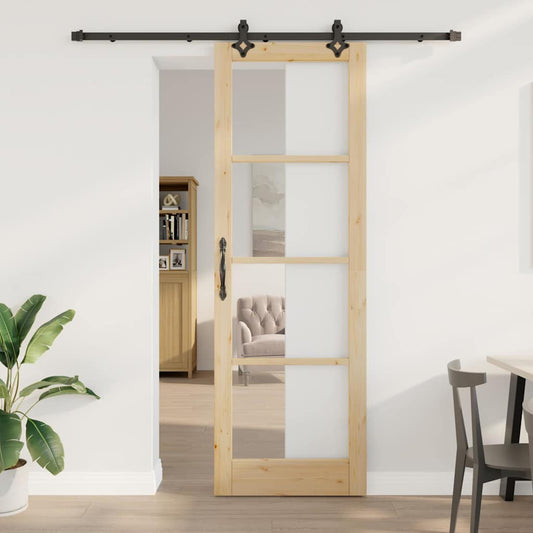Sliding Door Manual ORKDAL Brown 78 x 232 cm Wood and metal