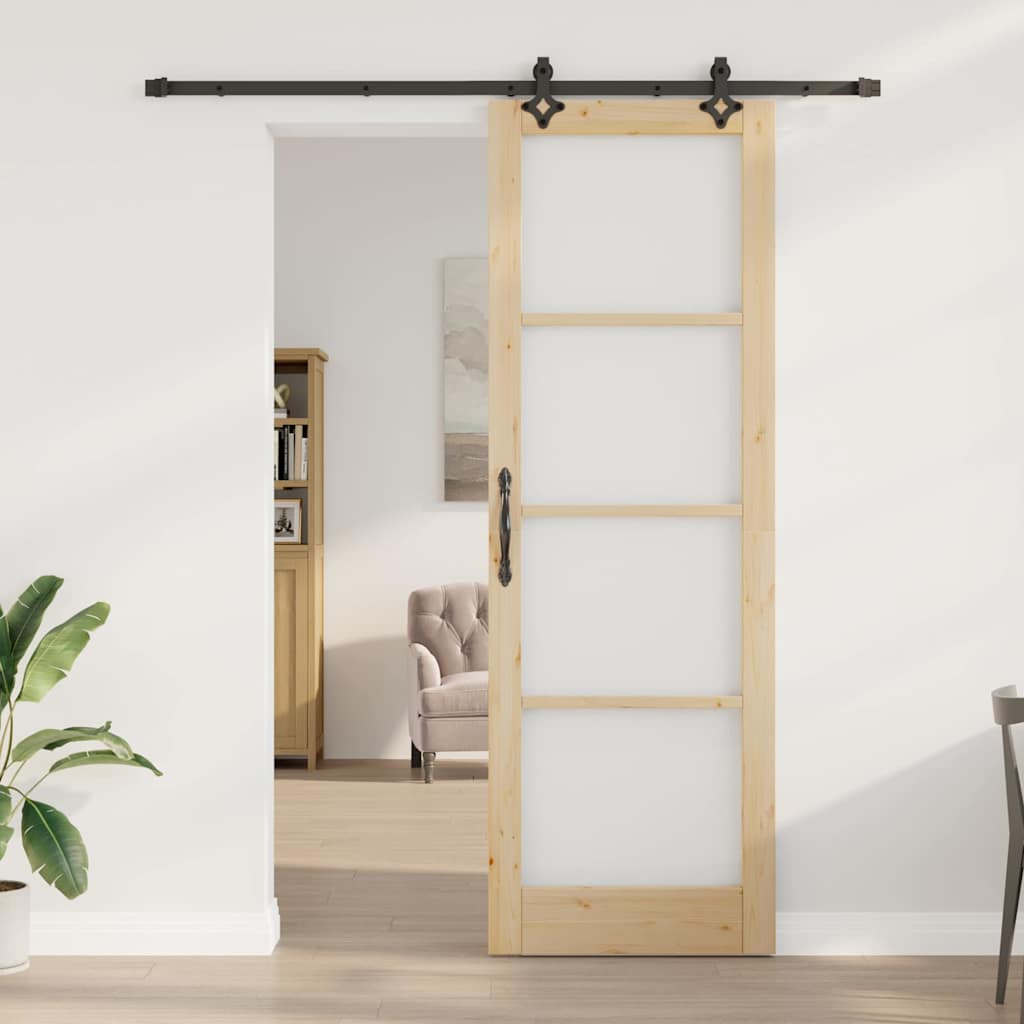 Sliding Door Manual ORKDAL Brown 78 x 232 cm Wood and metal