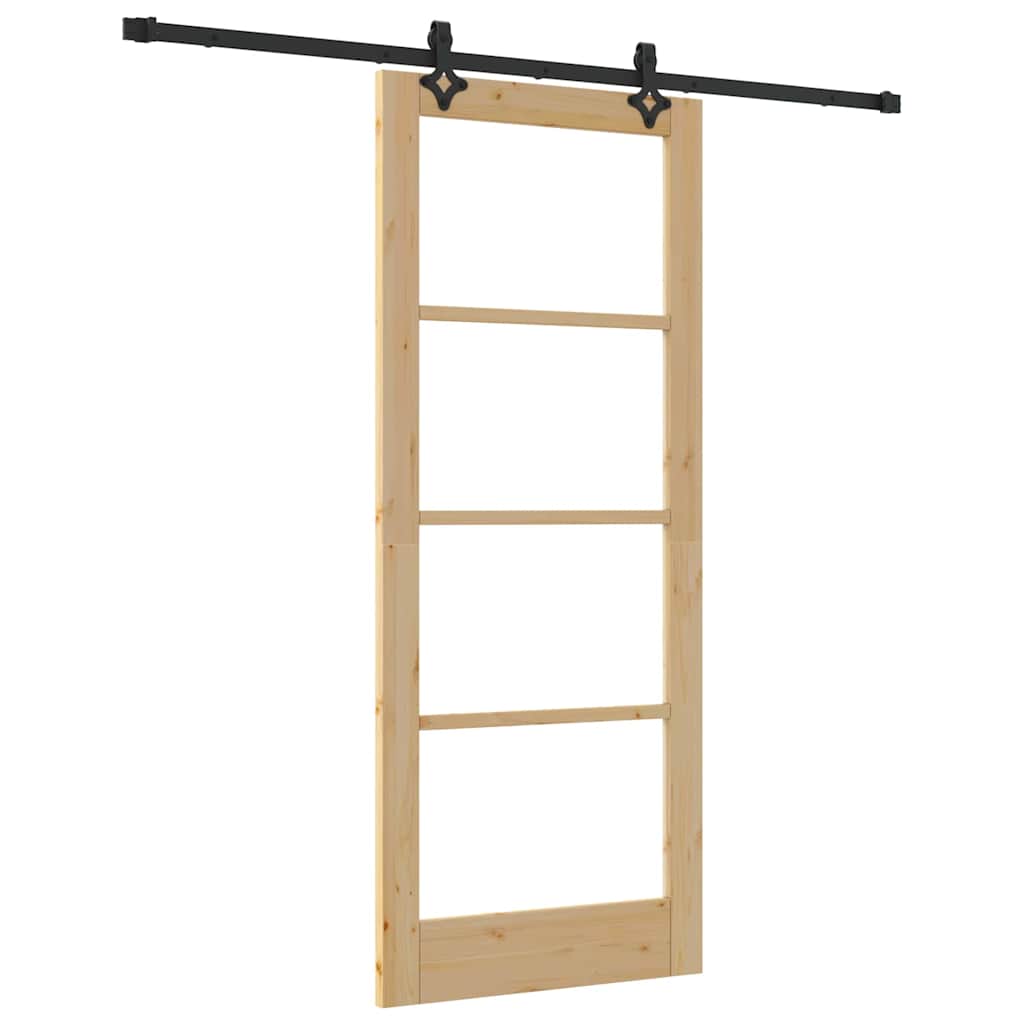 Sliding Door Manual ORKDAL Brown 83 x 202 cm Wood and metal
