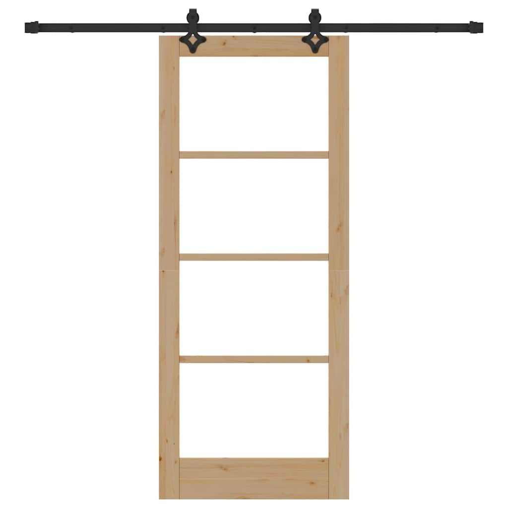 Sliding Door Manual ORKDAL Brown 83 x 202 cm Wood and metal