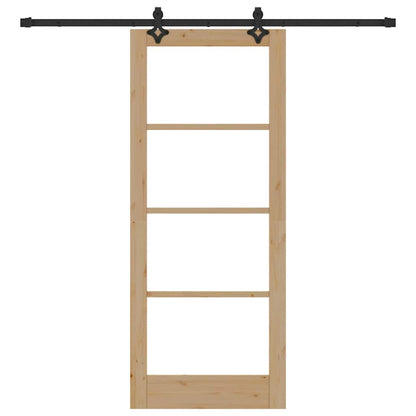 Sliding Door Manual ORKDAL Brown 83 x 202 cm Wood and metal