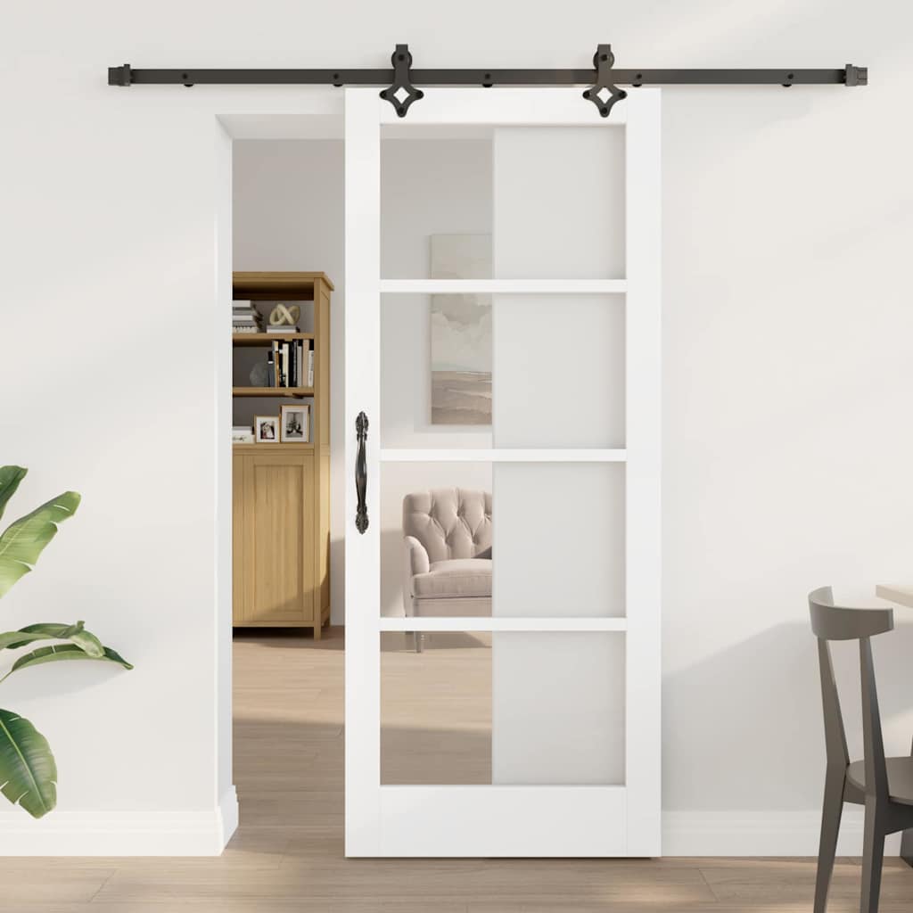 Sliding Door Manual ORKDAL White 83 x 202 cm Wood and metal