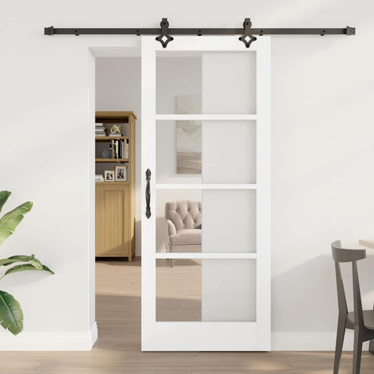 Sliding Door Manual ORKDAL White 83 x 202 cm Wood and metal