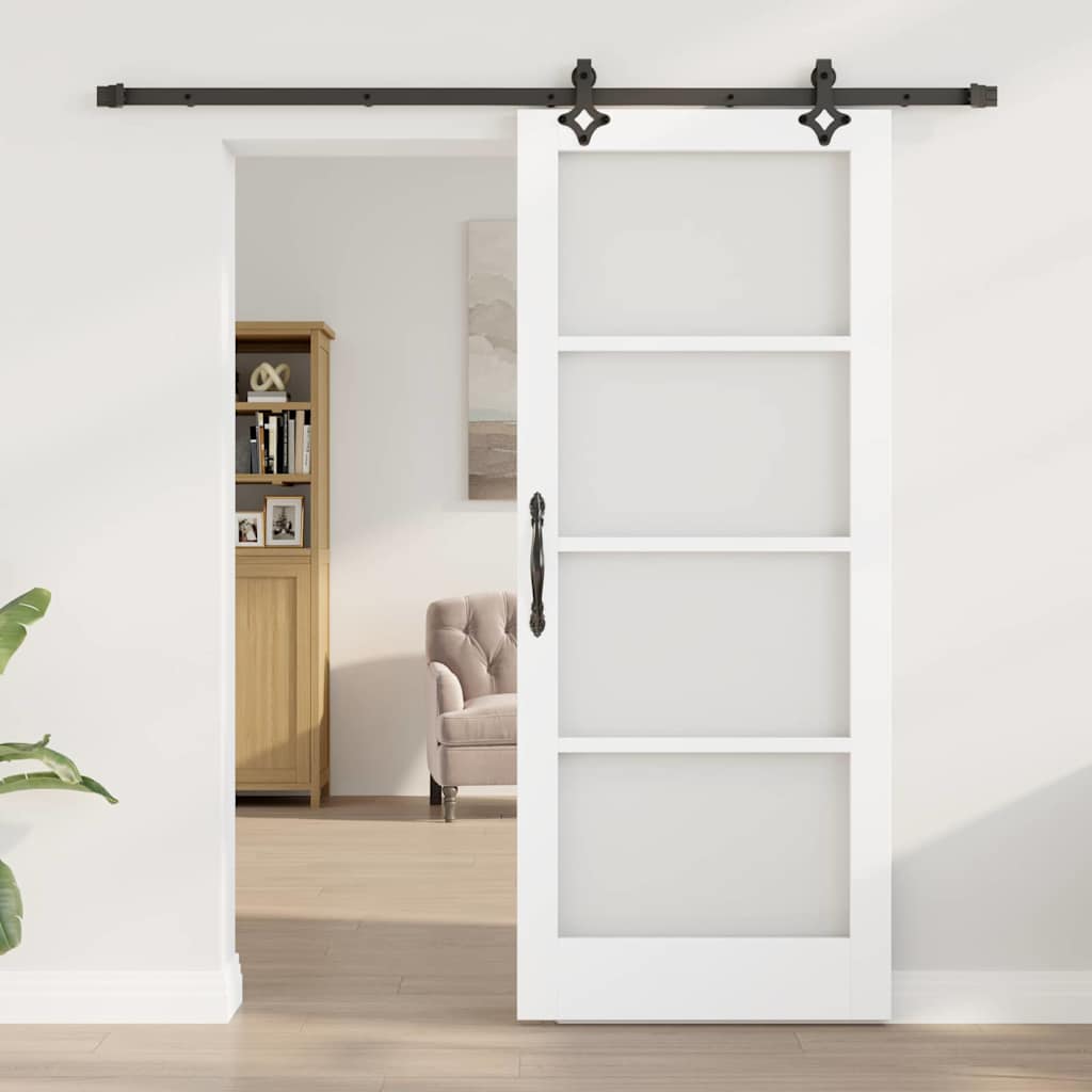 Sliding Door Manual ORKDAL White 83 x 202 cm Wood and metal