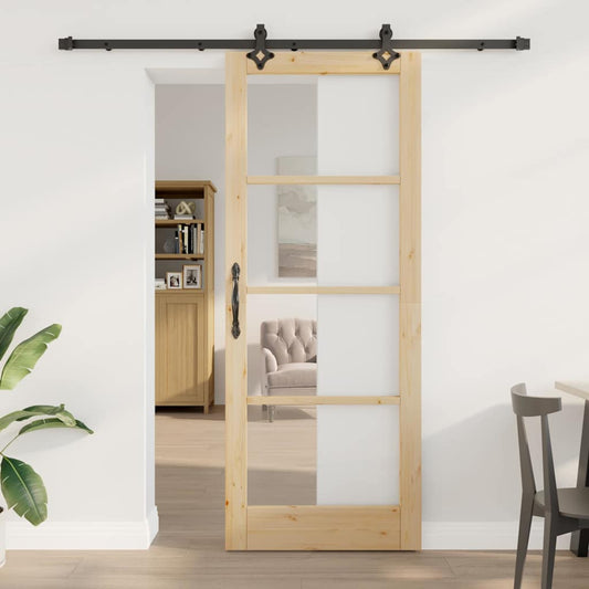 Sliding Door Manual ORKDAL Brown 83 x 211 cm Wood and metal