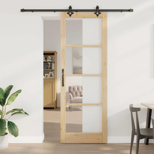Sliding Door Manual ORKDAL Brown 83 x 232 cm Wood and metal