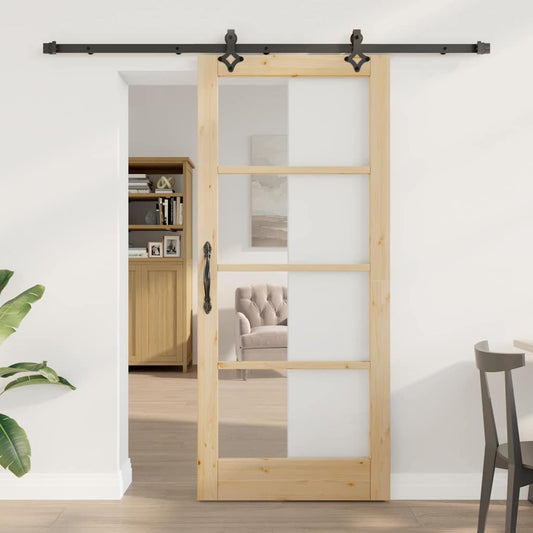 Sliding Door Manual ORKDAL Brown 86 x 198.5 cm Wood and metal