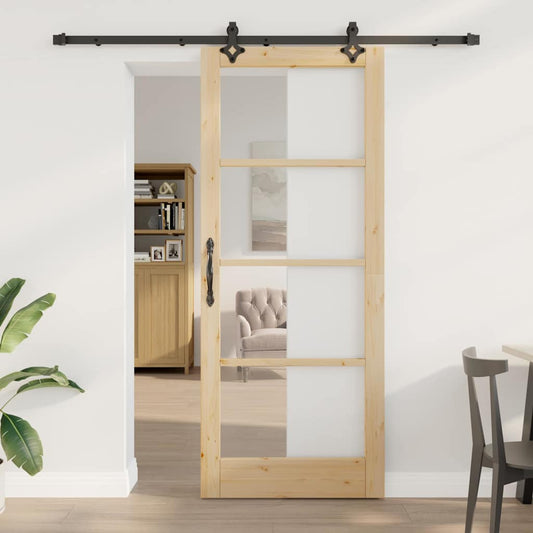 Sliding Door Manual ORKDAL Brown 86 x 211 cm Wood and metal