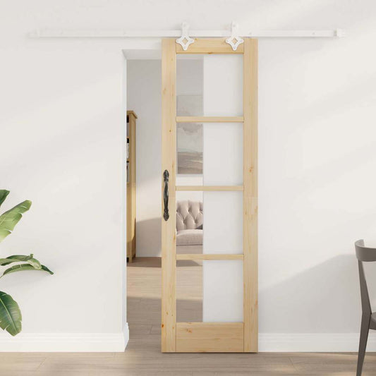 Sliding Door Manual Brown 61 x 198.5 cm Wood and metal