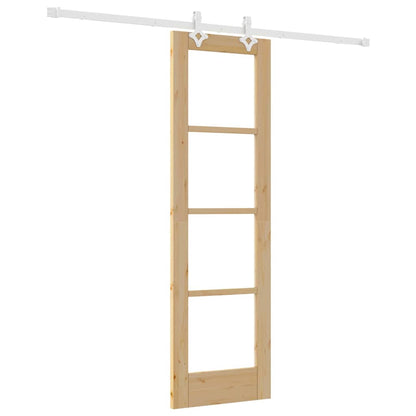 Sliding Door Manual Brown 61 x 198.5 cm Wood and metal