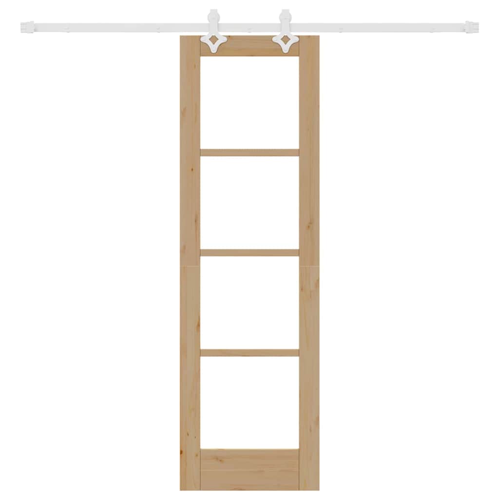 Sliding Door Manual Brown 61 x 198.5 cm Wood and metal