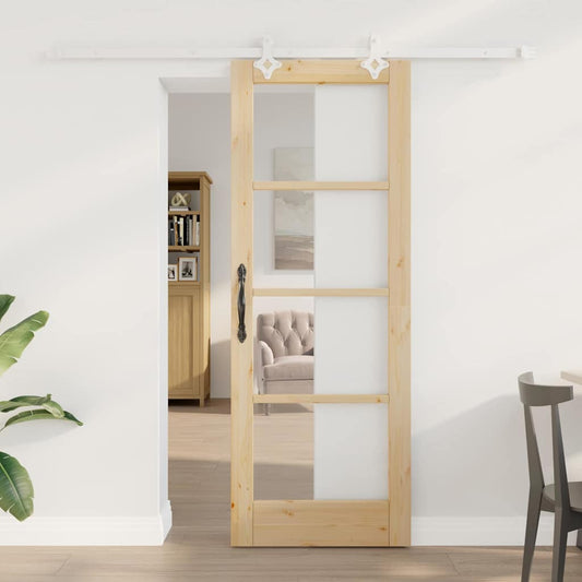 Sliding Door Manual Brown 73.5 x 198.5 cm Wood and metal