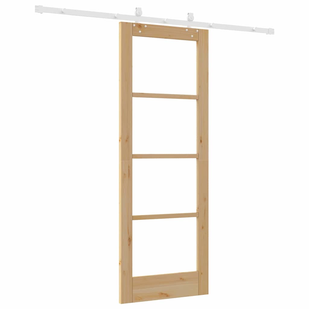 Sliding Door Manual Brown 73.5 x 198.5 cm Wood and metal