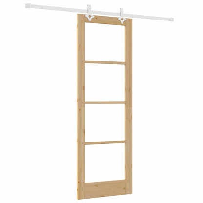 Sliding Door Manual Brown 73.5 x 211 cm Wood and metal