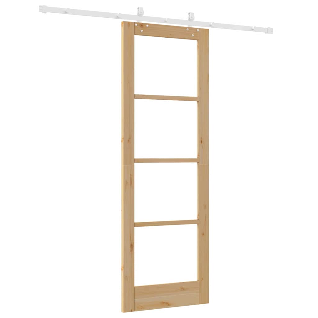 Sliding Door Manual Brown 73.5 x 211 cm Wood and metal