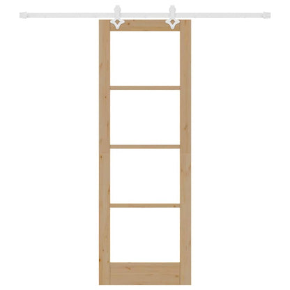 Sliding Door Manual Brown 73.5 x 211 cm Wood and metal