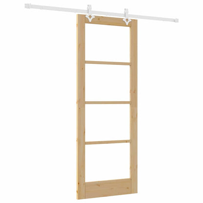 Sliding Door Manual Brown 78 x 202 cm Wood and metal